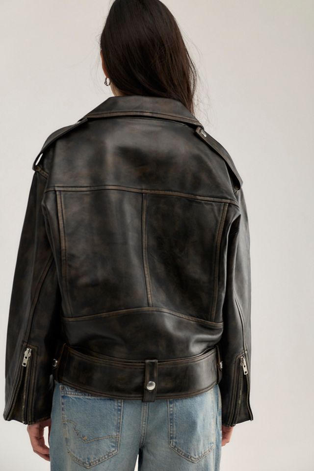 Stand Studio Isobelle Oversized Leather Biker Jacket #1