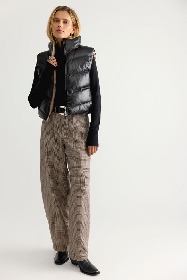 Mauritius Ellen Reversible Funnel-Neck Leather Puffer Vest #2