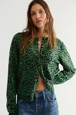 Cardigan imprimé jaguar Anna Sui