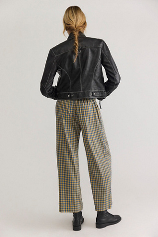 Женские брюки DONNI. The Tencel Plaid Tie, цвет: Сливочный клетчатый — фото 3