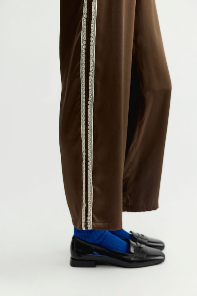 DONNI. The Silk Lace Stripe Crop Pants #1