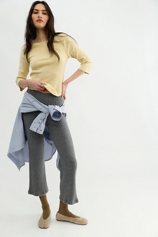 Женские брюки DONNI. The Sweater Rib Kick Flare, цвет: Угольный серый