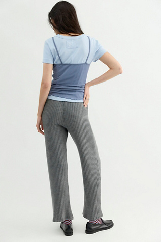 Женские брюки DONNI. The Sweater Rib Simple, цвет: Угольный серый — фото 2
