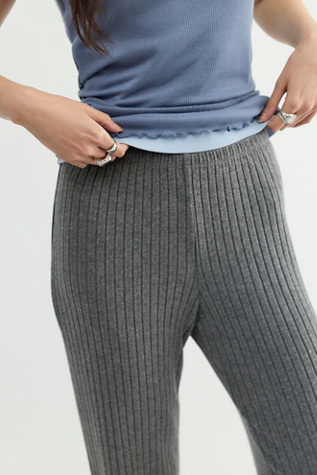 Женские брюки DONNI. The Sweater Rib Simple, цвет: Угольный серый — фото 3