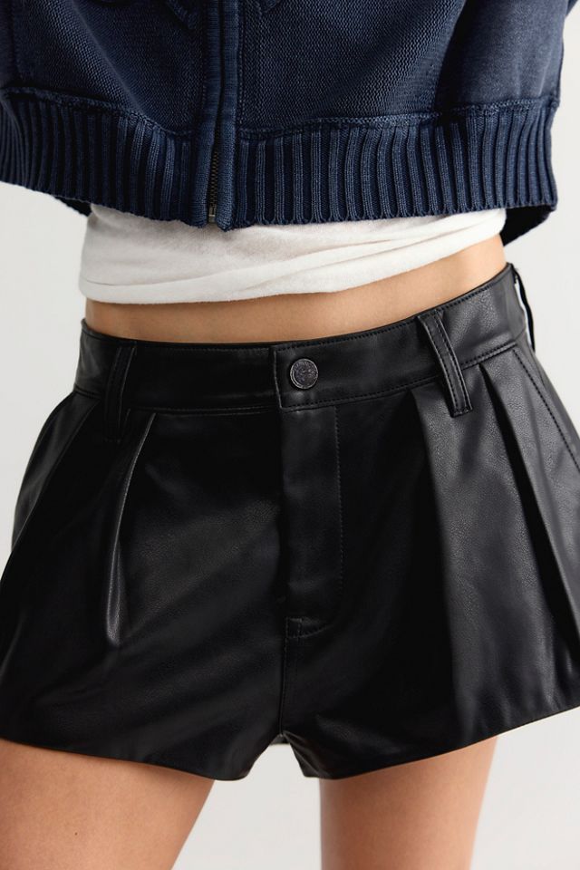 Blank NYC Pleated Vegan Leather Shorts #2