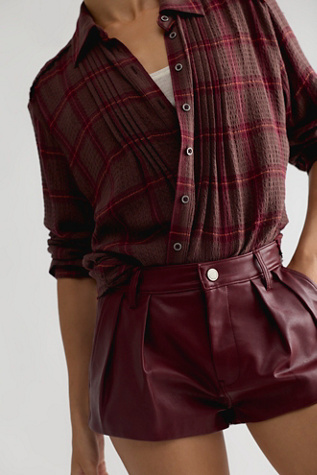 Blank NYC Pleated Vegan Leather Shorts