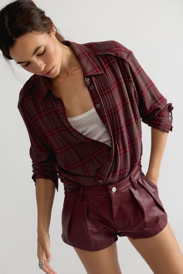 Blank NYC Pleated Vegan Leather Shorts #2