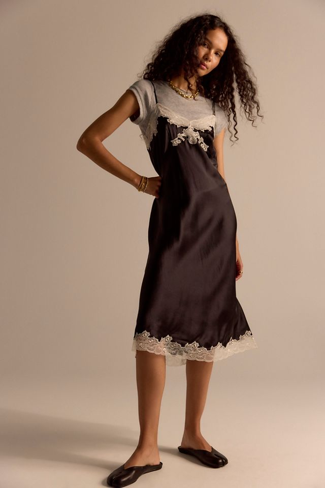 Robe midi en crêpe de soie Only Hearts #2