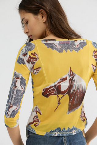 Женский топ Lisa Says Gah! Nia Three-Quarter Sleeve Top, цвет: Heritage Horse — фото 2