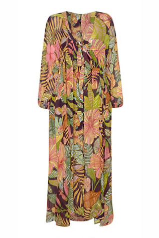 Женские куртки Matthew Williamson x Free People Kantuta Long Sleeve Kaftan, цвет: Винный комбинированный — фото 6