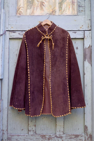 1970's Laced Suede Leather Reversible Poncho Selected by Garbage Soup