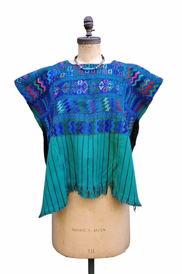 Guatemalan Handwoven Huipil Poncho Selected by Garbage Soup #1