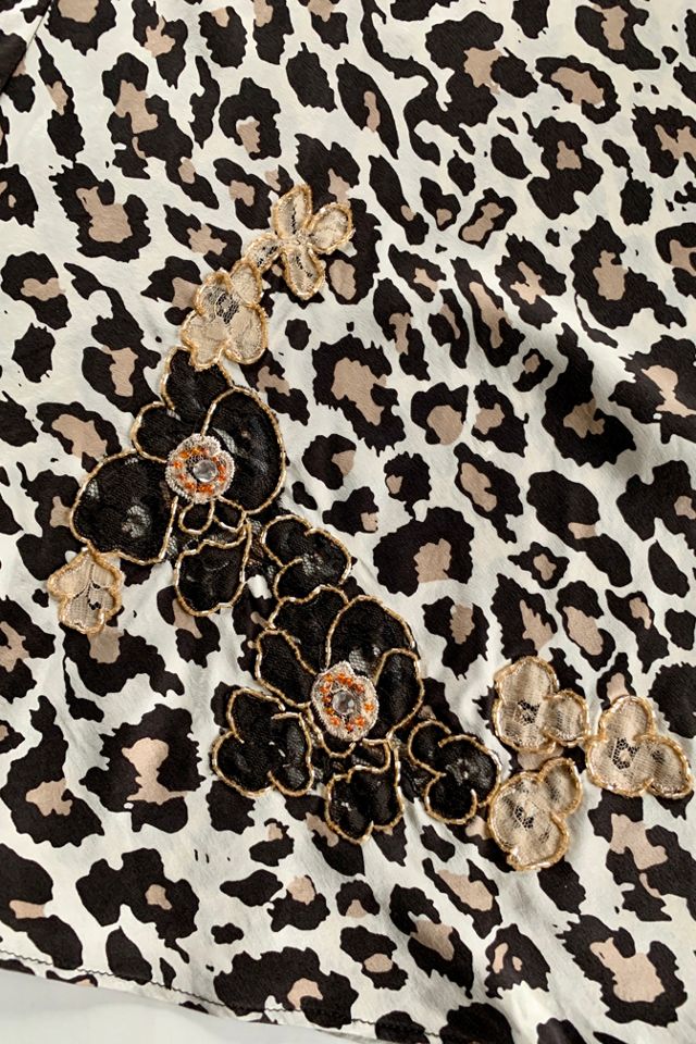 Vintage Y2K Leopard Print Silk Skirt Selected by SharpLilTeeth #1