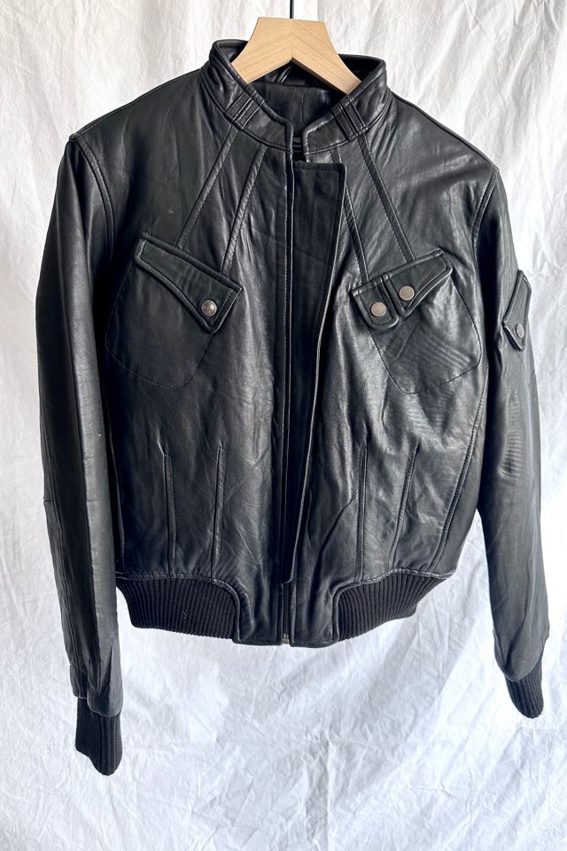 Y2K Leather Bomber Jacket Selected by Grievous Angel Vintage #1