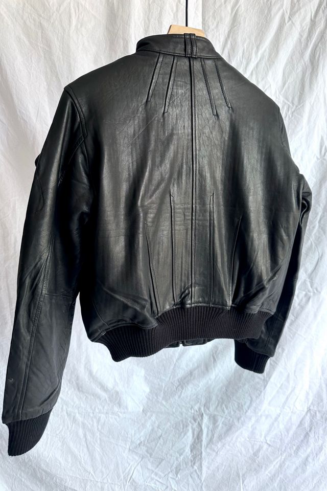 Y2K Leather Bomber Jacket Selected by Grievous Angel Vintage #3