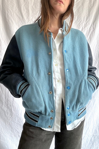 Vintage 1980s Blue Varsity Jacket Selected by Grievous Angel Vintage
