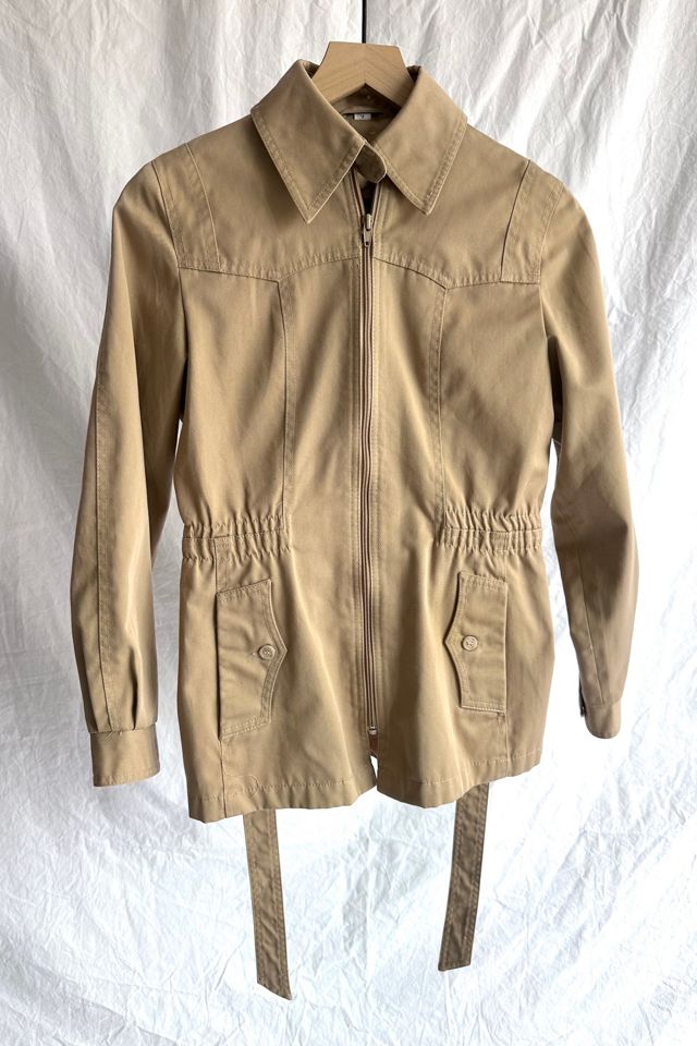Vintage 1970s Khaki Lightweight Belted Jacket Selected by Grievous Angel Vintage #1