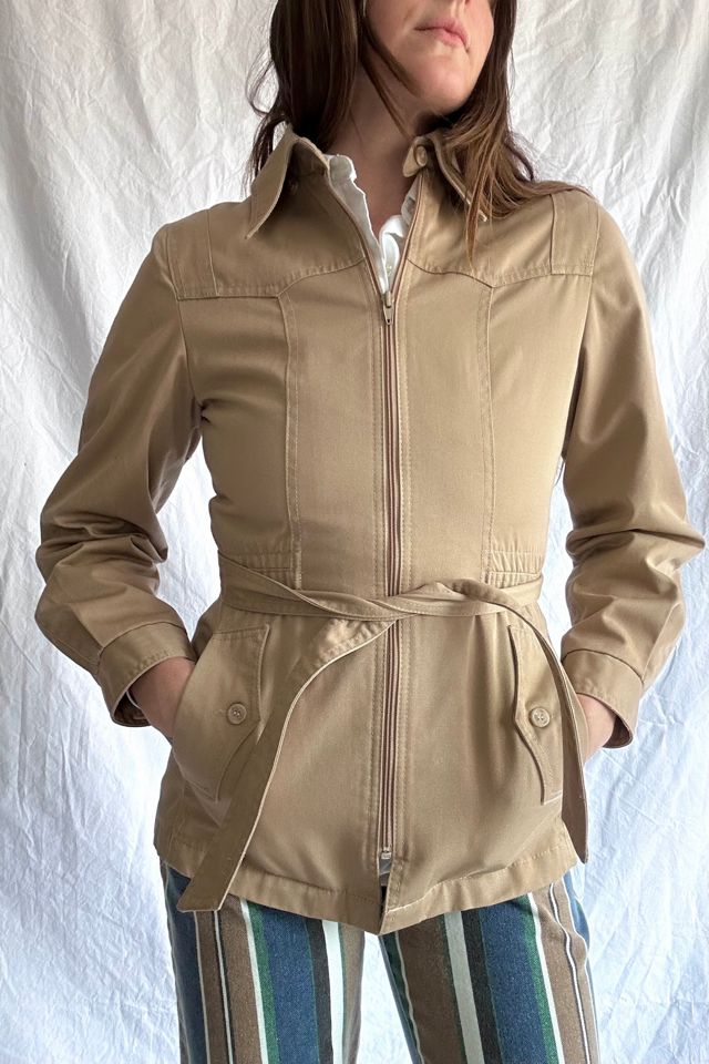 Vintage 1970s Khaki Lightweight Belted Jacket Selected by Grievous Angel Vintage #3