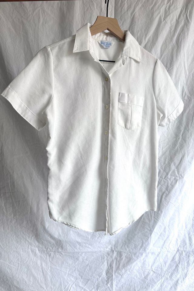 Vintage 1970s White Button Up Shirt Selected by Grievous Angel Vintage #1