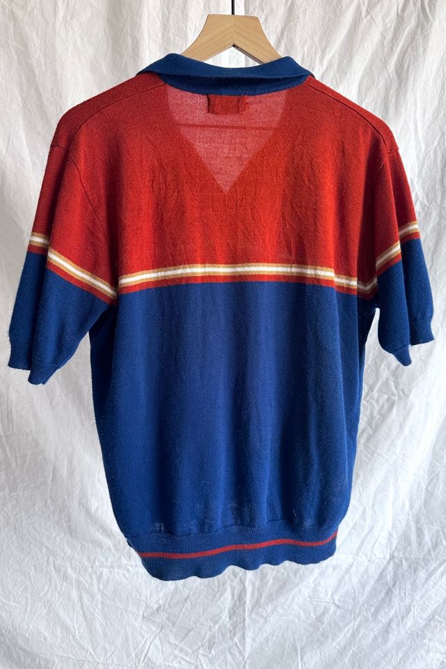 Vintage 1970s Rust and Navy Polo Shirt Selected by Grievous Angel Vintage #1