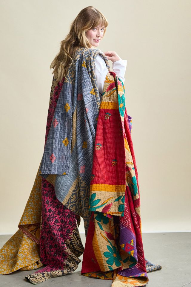 Anchal Kantha Quilt Throw - No. 250808 #4