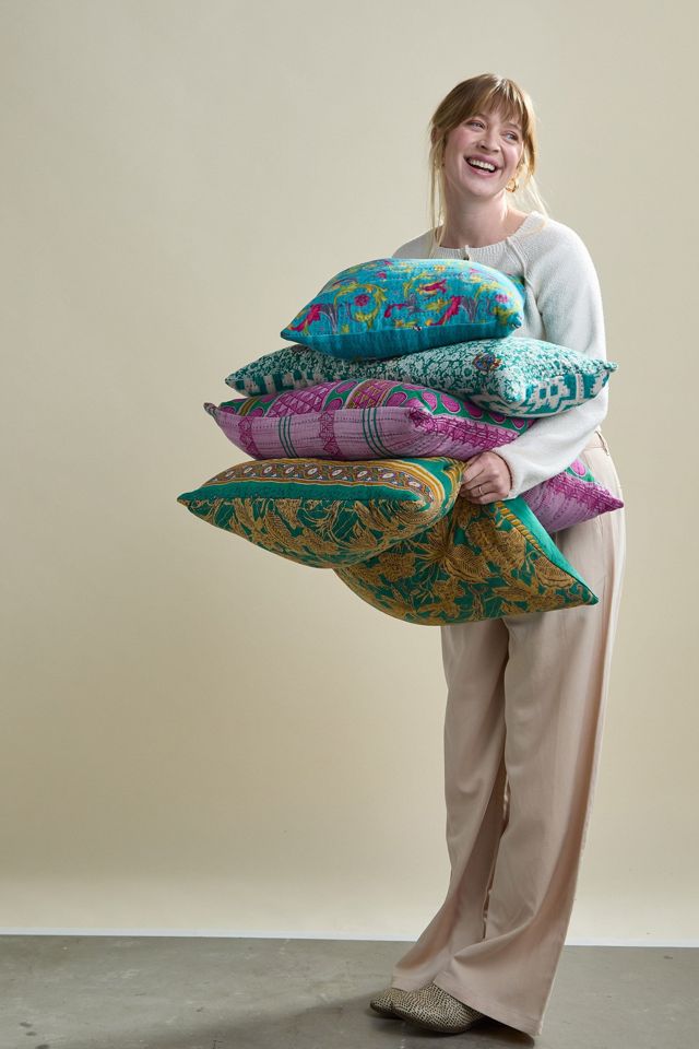 Anchal Kantha Lumbar Pillow - No. 240311 #3