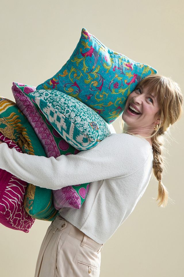 Anchal Kantha Lumbar Pillow - No. 250515 #4