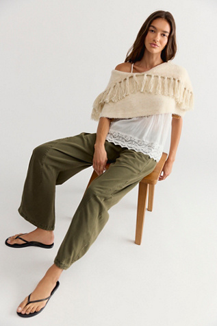 Cabin Fever Fringe Capelet Top at Free People in Ivory