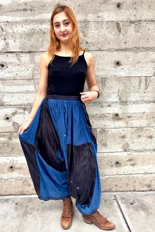 Silk Patchwork Convertible Drop Pants and Jumpsuit Selected by Nomad Vintage