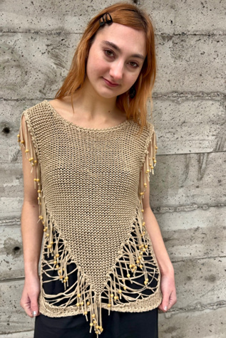 Vintage Festival Beaded Knit Top Selected by Nomad Vintage