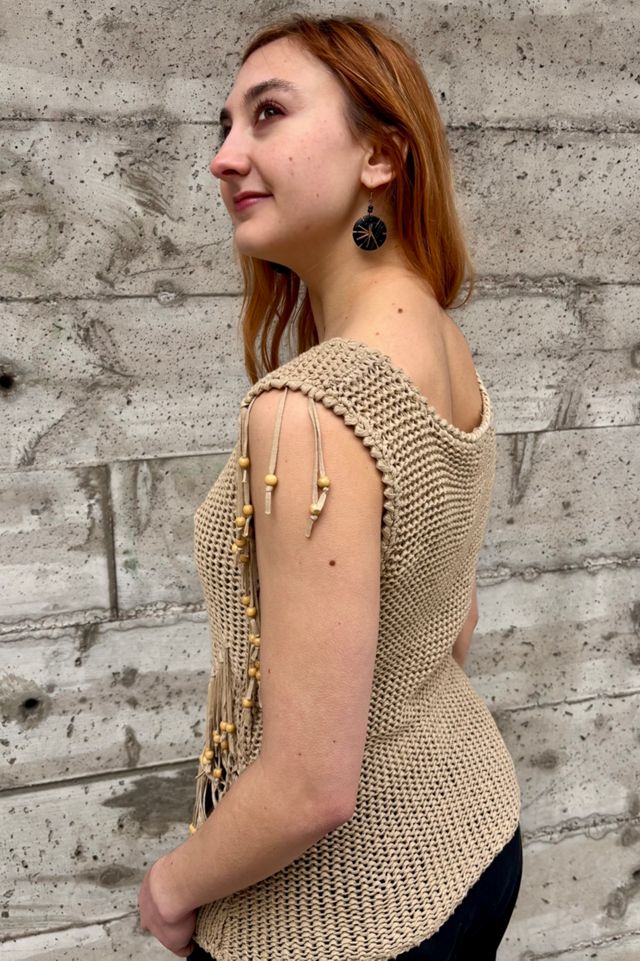 Vintage Festival Beaded Knit Top Selected by Nomad Vintage #1