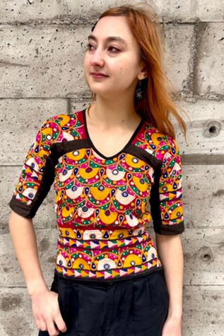 Bohemian Embroidered Tie Back Top Selected by Nomad Vintage