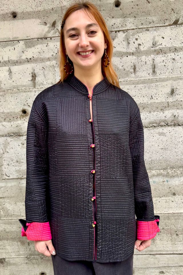 1980’s Pink & Black Reversible Quilted Jacket Selected by Nomad Vintage #1