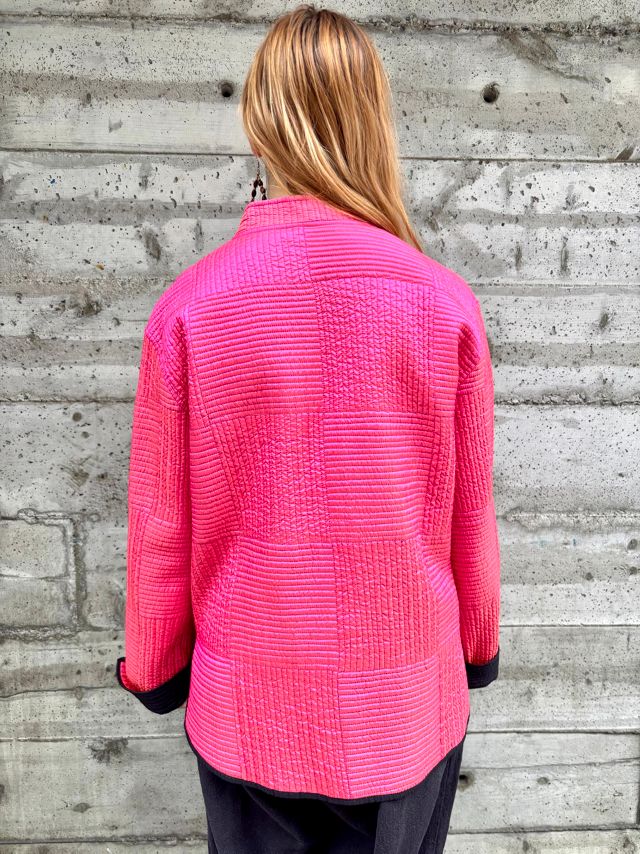 1980’s Pink & Black Reversible Quilted Jacket Selected by Nomad Vintage #2