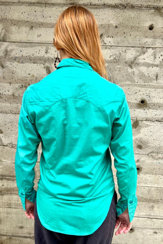 Vintage Ralph Lauren Western Wear Teal Blouse Selected by Nomad Vintage #1