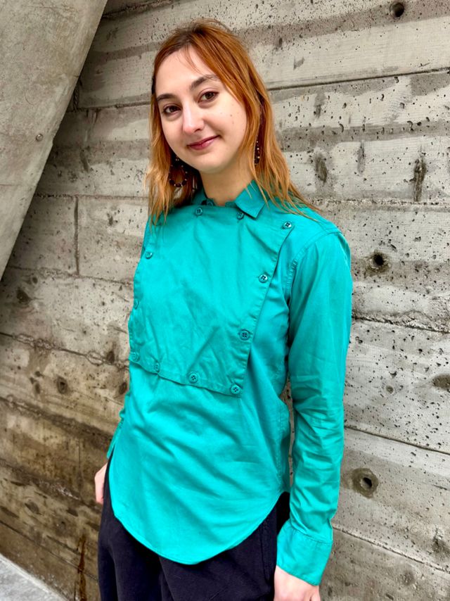 Vintage Ralph Lauren Western Wear Teal Blouse Selected by Nomad Vintage #2