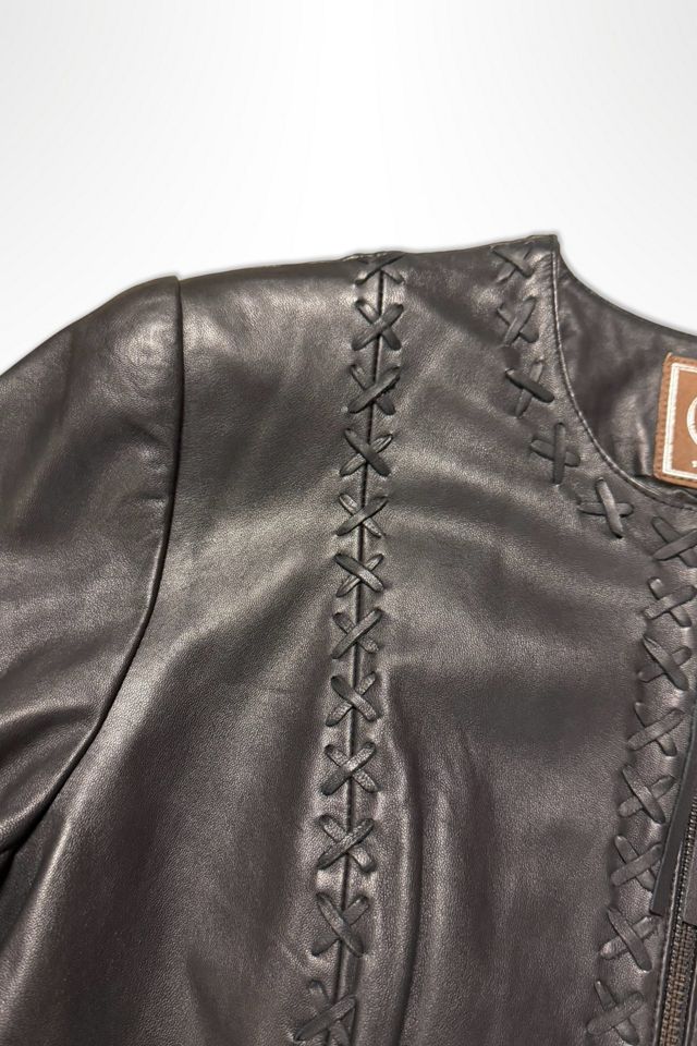 1990s Double D Ranch Black Leather Western Fringe Coat Selected By Ritual Vintage #2