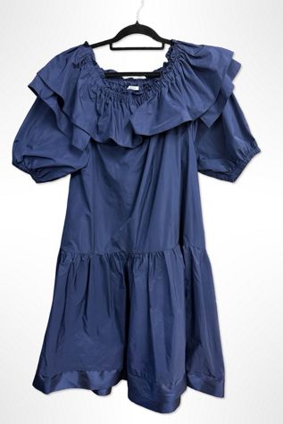 P.A.R.O.S.H Navy Taffeta Baby Doll Dress Selected By Ritual Vintage
