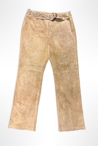 Y2K Rem Garson Low Rise Suede Flares Selected By Ritual Vintage