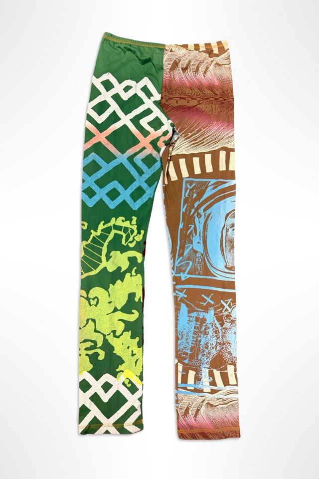 1990s People Of The Labyrinths Abstract Art Leggings Selected By Ritual Vintage #1