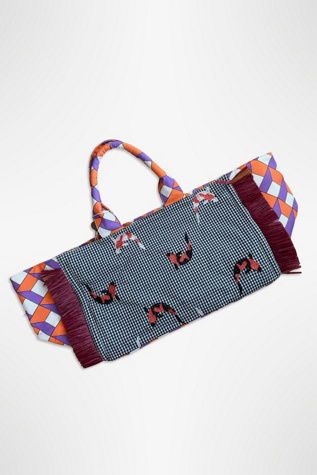 2000s Lisa C Mixed Media Koi Fish Tote Selected By Ritual Vintage