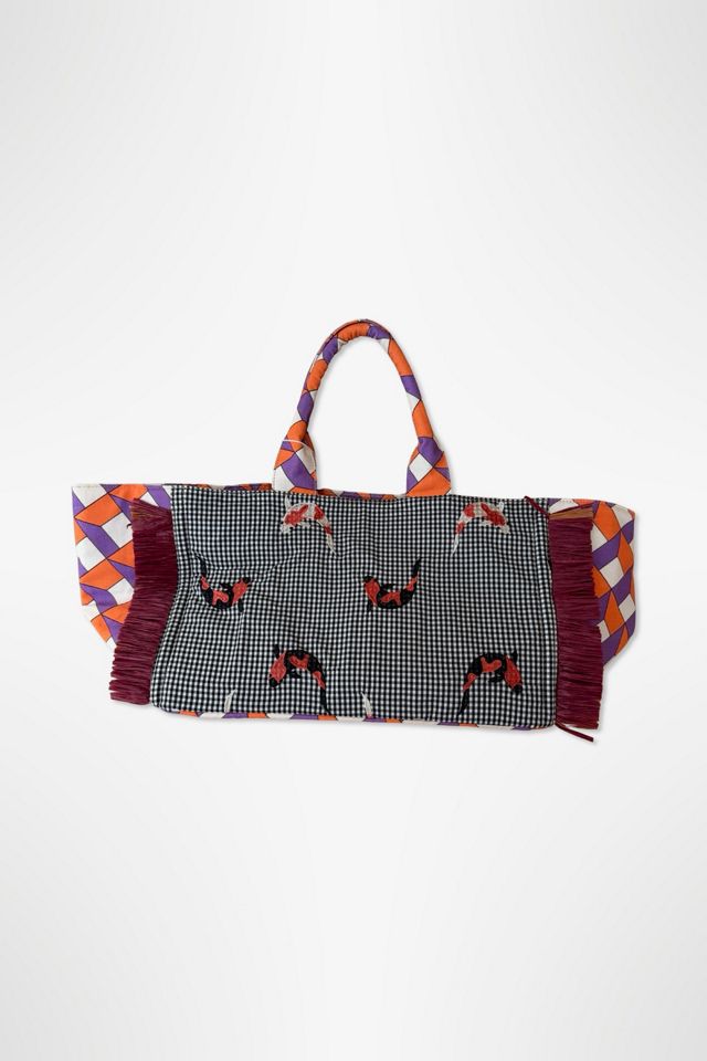 2000s Lisa C Mixed Media Koi Fish Tote Selected By Ritual Vintage #1