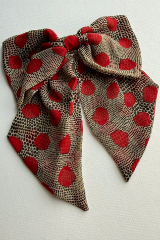 80's Polka Dot Hair Bow Barrette Selected by Wax Plant