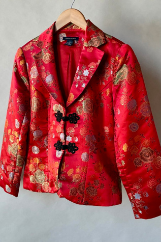 Red Floral Blazer Selected by Wax Plant