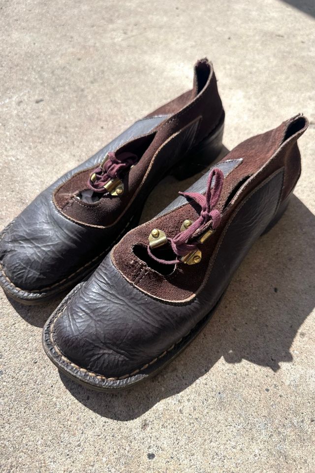 Vintage 1960s Leather and Suede Brown Lace Up Shoes Selected by Cherry #1