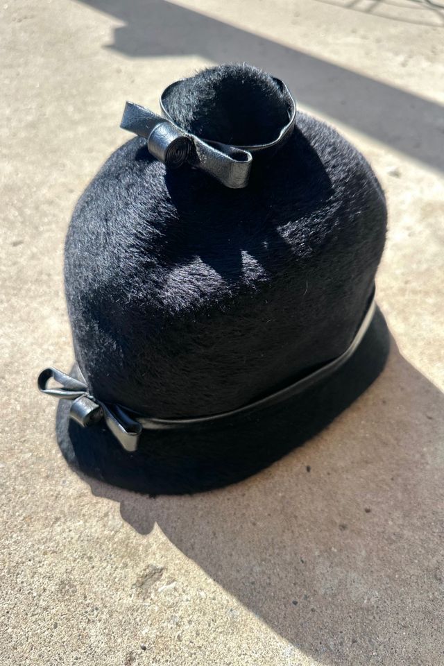 Vintage 1960s Black Faux Fur Dome Hat Selected by Cherry #1