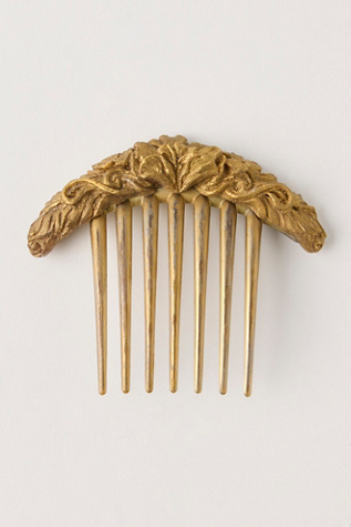 Lilou Hair Comb by Curried Myrrh at Free People in Gold