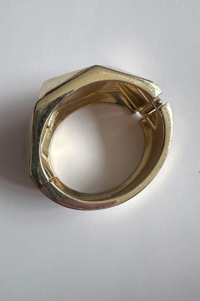 Vintage 1980s Gold and Black Geometric Chunky Bracelet Selected by Cherry #1