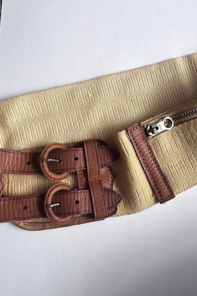 Vintage 1980s Leather and Canvas Pocket Belt Selected by Cherry #1