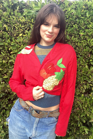 Vintage 1980s Fruit Appliqué Bolero Selected by Cherry